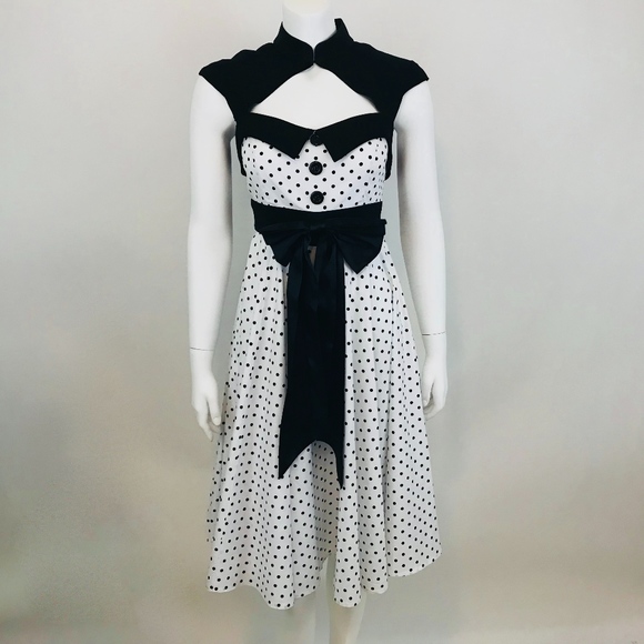 Chic Star Dresses & Skirts - Rockabilly Vintage Style Polka Dot Midi Dress